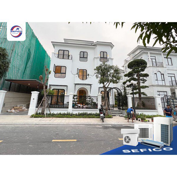 Dự án Giải pháp điều hòa trung tâm cho biệt thự cô Vượng - Vinhome Riverside Long Biên