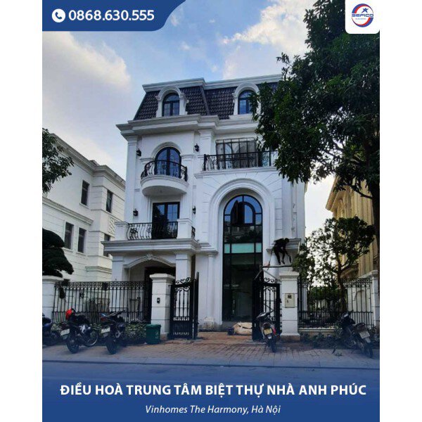 Giải pháp điều hoà trung tâm cho biệt thự 5 tầng nhà anh Phúc -  Vinhomes Harmony, Hà Nội