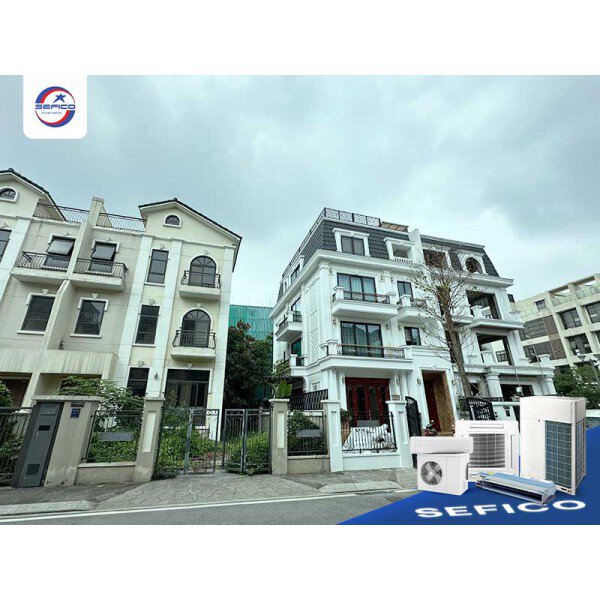 Thi công trọn gói dự án điều hoà trung tâm cho biệt thự 4 tầng tại Starlake Tây Hồ Tây 