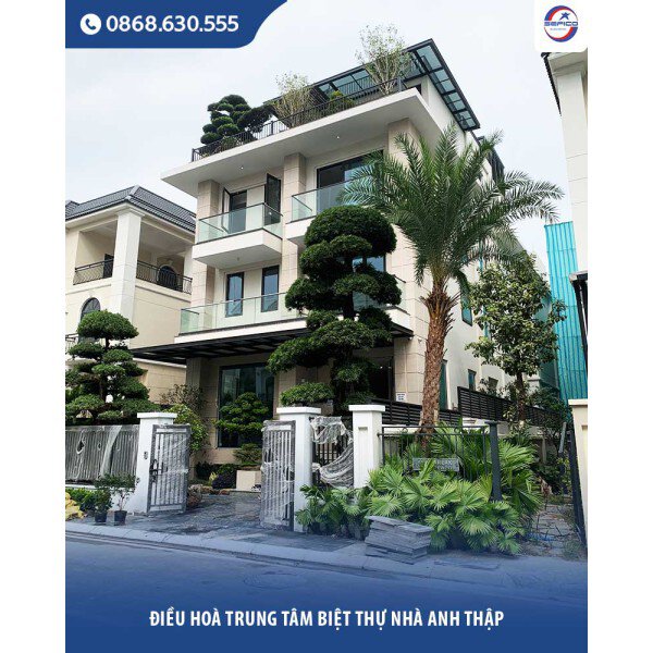 Giải pháp điều hoà trung tâm cho biệt thự 5 tầng tại Starlake Tây Hồ Tây – Thi công trọn gói bởi Sefico